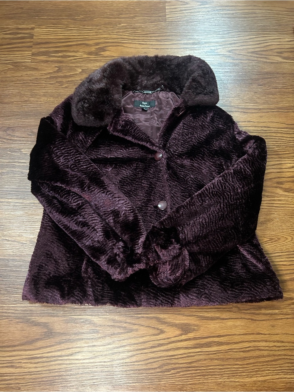 dennis basso Plush Faux-Fur Jacket in Deep Plum